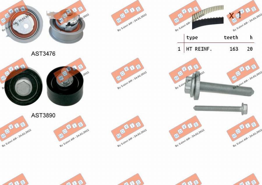 MOVIS ASTK1285 - Kit cinghie dentate www.autoricambi360.it
