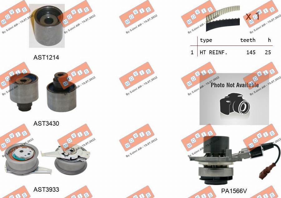 MOVIS ASTK1288PA2 - Pompa acqua + Kit cinghie dentate www.autoricambi360.it