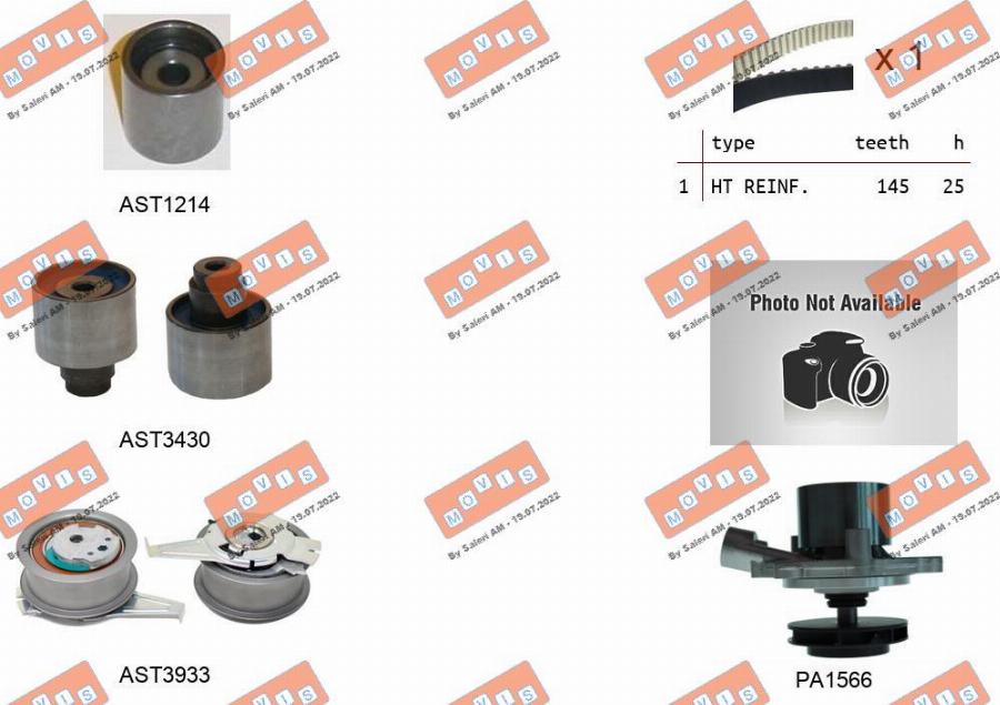 MOVIS ASTK1288PA - Pompa acqua + Kit cinghie dentate www.autoricambi360.it