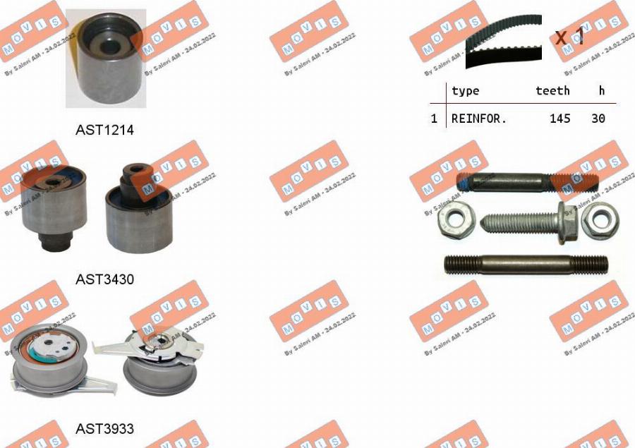 MOVIS ASTK1288 - Kit cinghie dentate www.autoricambi360.it