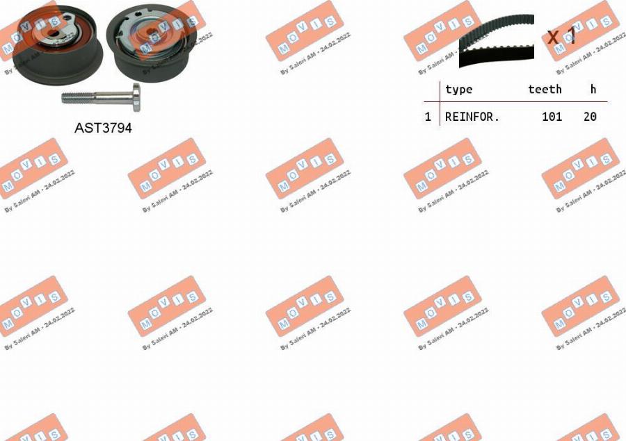 MOVIS ASTK1283 - Kit cinghie dentate www.autoricambi360.it