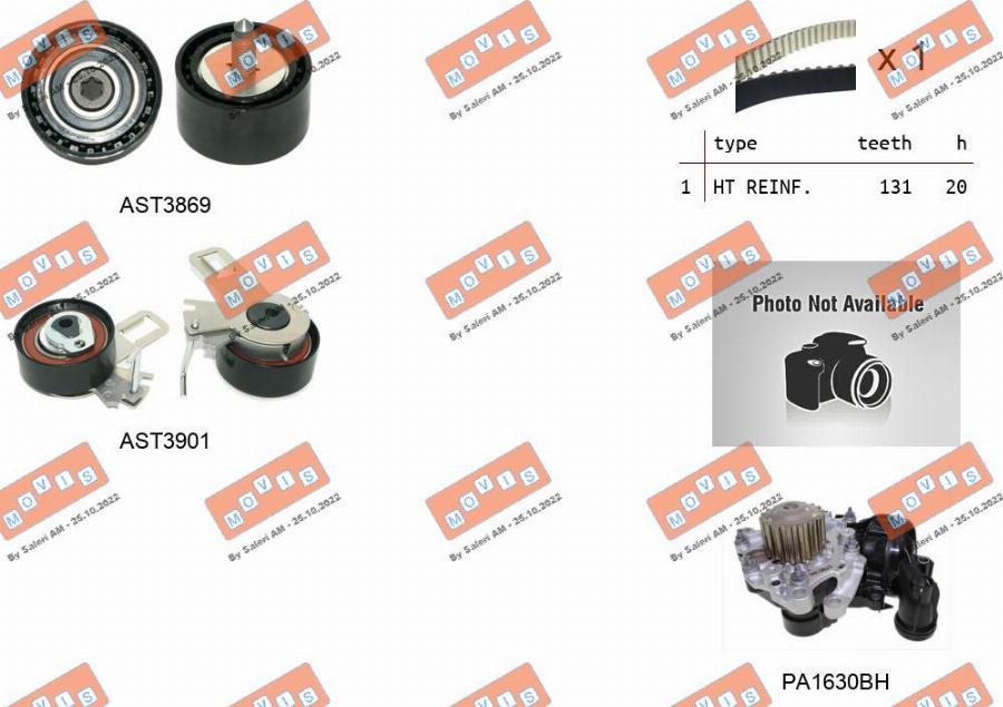 MOVIS ASTK1287PA2 - Pompa acqua + Kit cinghie dentate www.autoricambi360.it