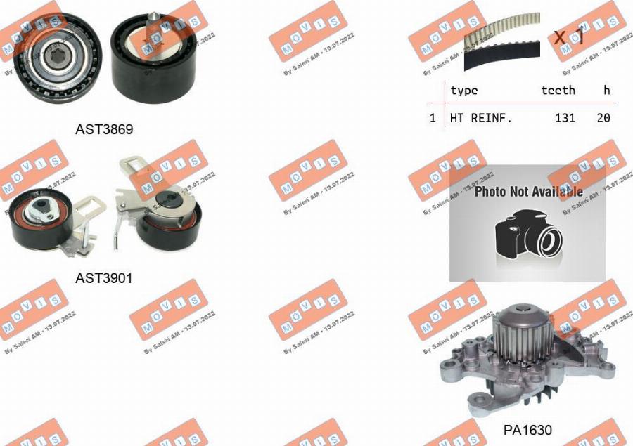 MOVIS ASTK1287PA - Pompa acqua + Kit cinghie dentate www.autoricambi360.it