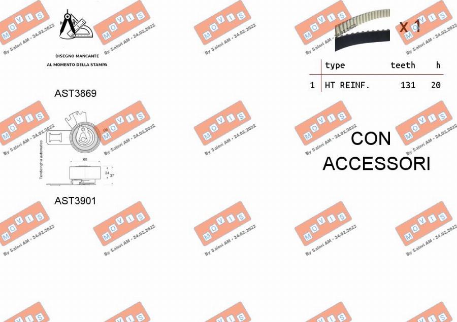 MOVIS ASTK1287 - Kit cinghie dentate www.autoricambi360.it