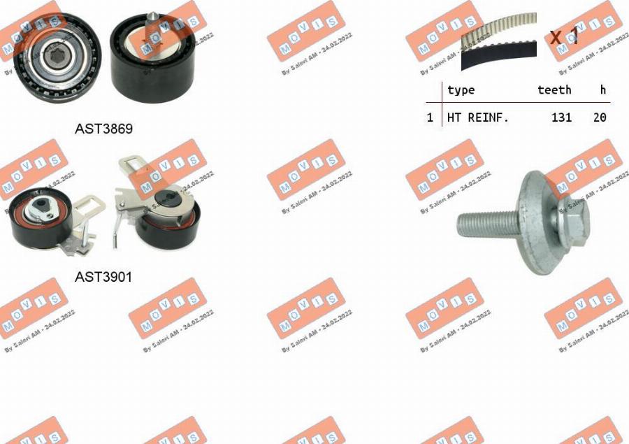 MOVIS ASTK1287 - Kit cinghie dentate www.autoricambi360.it