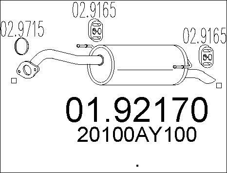 MTS 01.92170 - Silenziatore posteriore www.autoricambi360.it