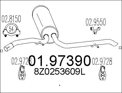 MTS 01.97390 - Silenziatore posteriore www.autoricambi360.it