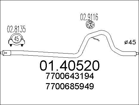 MTS 01.40520 - Tubo gas scarico www.autoricambi360.it