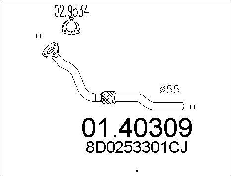 MTS 01.40309 - Tubo gas scarico www.autoricambi360.it