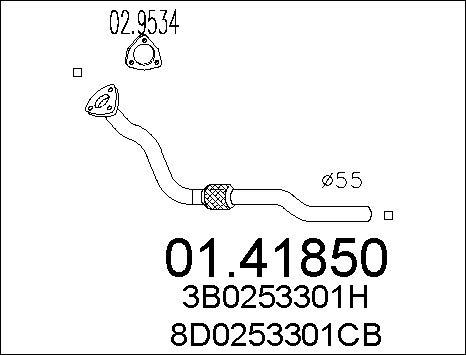 MTS 01.41850 - Tubo gas scarico www.autoricambi360.it