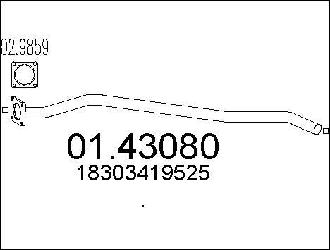 MTS 01.43080 - Tubo gas scarico www.autoricambi360.it