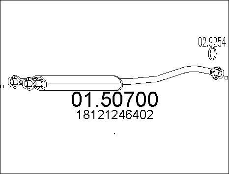 MTS 01.50700 - Silenziatore centrale www.autoricambi360.it