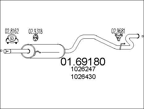 MTS 01.69180 - Silenziatore posteriore www.autoricambi360.it