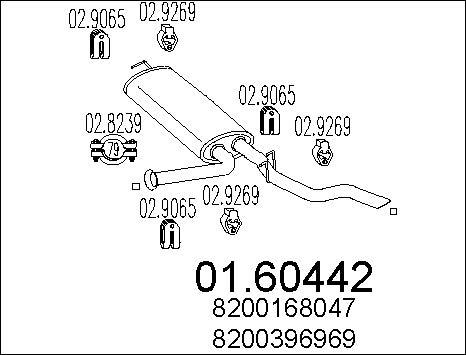MTS 01.60442 - Silenziatore posteriore www.autoricambi360.it