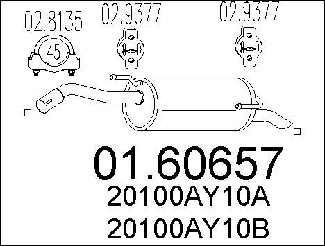 MTS 01.60657 - Silenziatore posteriore www.autoricambi360.it