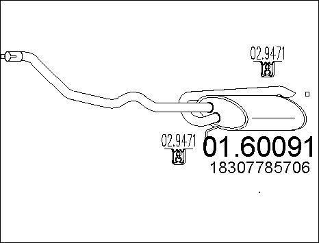 MTS 01.60091 - Silenziatore posteriore www.autoricambi360.it