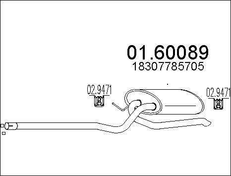 MTS 01.60089 - Silenziatore posteriore www.autoricambi360.it