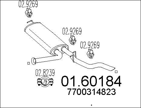 MTS 01.60184 - Silenziatore posteriore www.autoricambi360.it