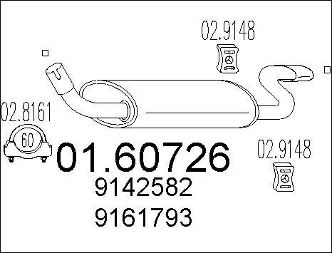 MTS 01.60726 - Silenziatore posteriore www.autoricambi360.it