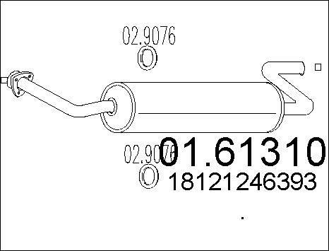 MTS 01.61310 - Silenziatore posteriore www.autoricambi360.it