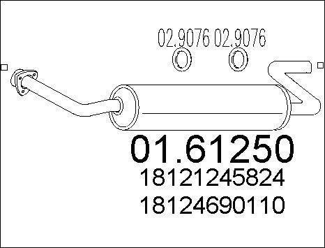 MTS 01.61250 - Silenziatore posteriore www.autoricambi360.it
