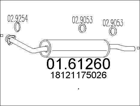 MTS 01.61260 - Silenziatore posteriore www.autoricambi360.it