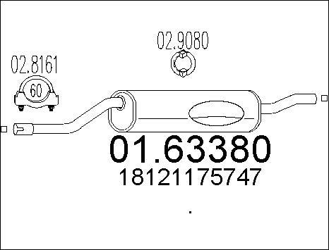 MTS 01.63380 - Silenziatore posteriore www.autoricambi360.it
