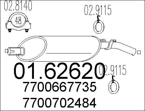 MTS 01.62620 - Silenziatore posteriore www.autoricambi360.it