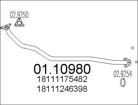 MTS 01.10980 - Tubo gas scarico www.autoricambi360.it