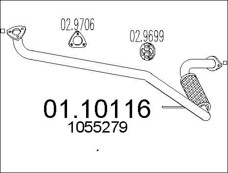 MTS 01.10116 - Tubo gas scarico www.autoricambi360.it