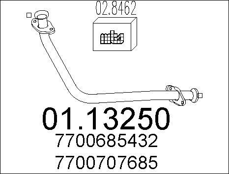 MTS 01.13250 - Tubo gas scarico www.autoricambi360.it
