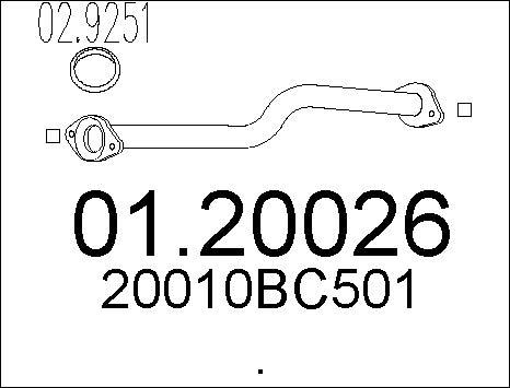 MTS 01.20026 - Tubo gas scarico www.autoricambi360.it