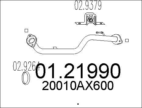 MTS 01.21990 - Tubo gas scarico www.autoricambi360.it