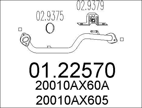 MTS 01.22570 - Tubo gas scarico www.autoricambi360.it