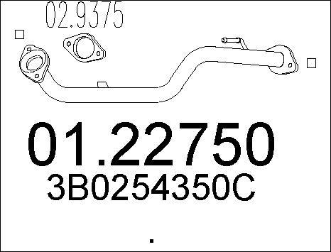 MTS 01.22750 - Tubo gas scarico www.autoricambi360.it