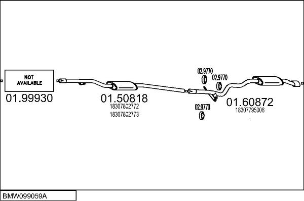 MTS BMW099059A033387 - Impianto gas scarico www.autoricambi360.it