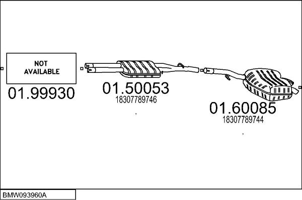 MTS BMW093960A016954 - Impianto gas scarico www.autoricambi360.it
