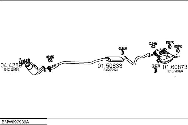 MTS BMW097939A018449 - Impianto gas scarico www.autoricambi360.it