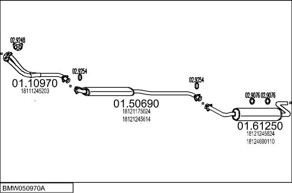 MTS BMW050970A000016 - Impianto gas scarico www.autoricambi360.it
