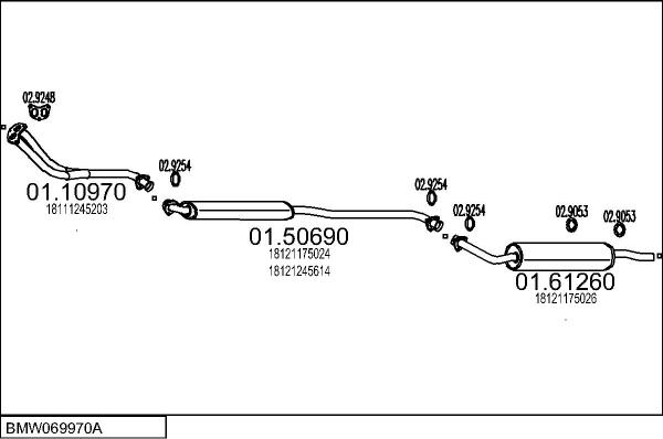 MTS BMW069970A000014 - Impianto gas scarico www.autoricambi360.it