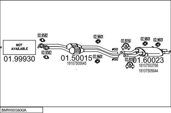 MTS BMW005800A015167 - Impianto gas scarico www.autoricambi360.it