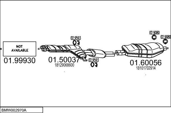 MTS BMW002970A000290 - Impianto gas scarico www.autoricambi360.it