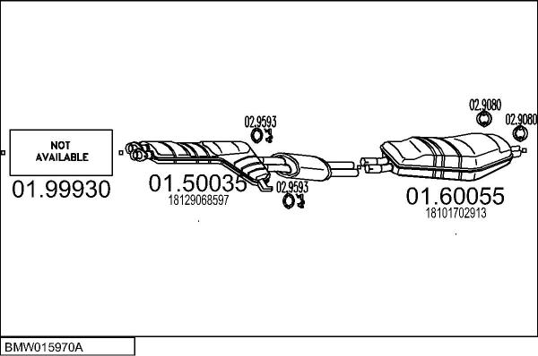 MTS BMW015970A000287 - Impianto gas scarico www.autoricambi360.it