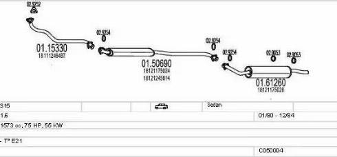 MTS C050004000704 - Impianto gas scarico www.autoricambi360.it