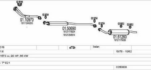 MTS C050008000708 - Impianto gas scarico www.autoricambi360.it