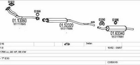 MTS C050016000716 - Impianto gas scarico www.autoricambi360.it