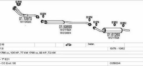 MTS C050034000734 - Impianto gas scarico www.autoricambi360.it