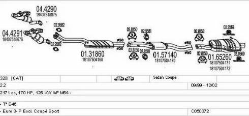 MTS C050072000772 - Impianto gas scarico www.autoricambi360.it