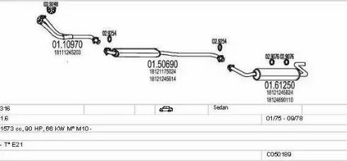 MTS C050189007249 - Impianto gas scarico www.autoricambi360.it