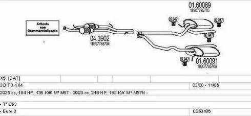 MTS C050186000887 - Impianto gas scarico www.autoricambi360.it